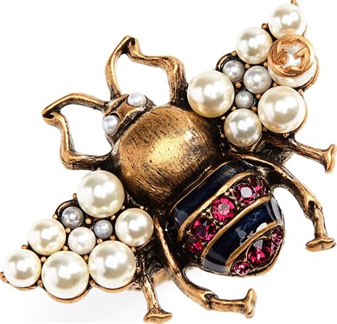 women's gucci fashion show imitation pearl & crystal bee ring|gucci designer belt dupe.